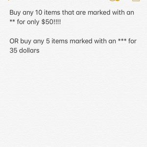 10 for $50 or 5 for $35